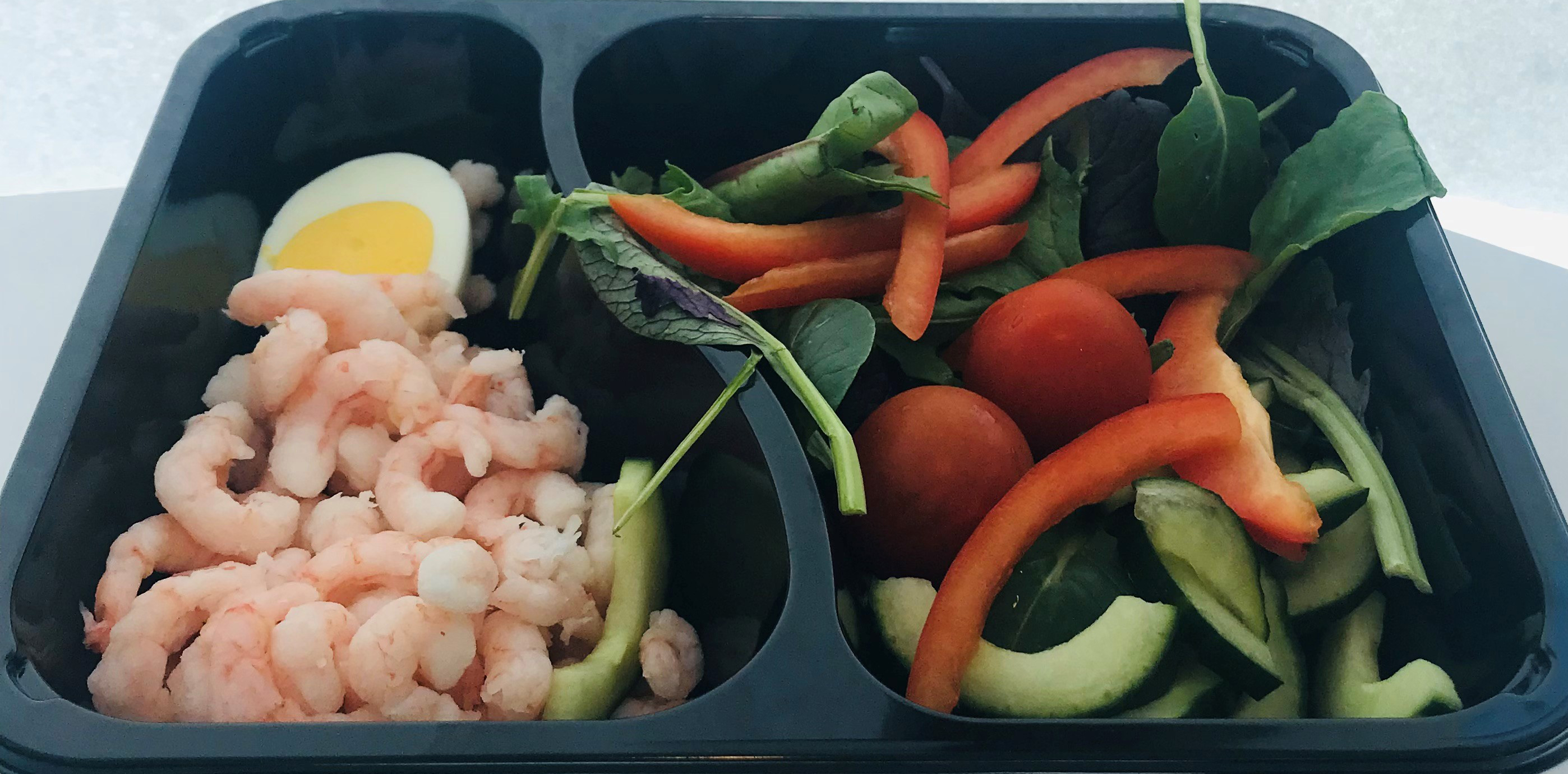 Grønn salat med reker